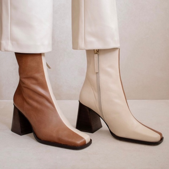 ALOHAS Shoes - Alohas South Bicolor Boots - Camel & Beige